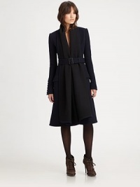 Guaranteed to turn heads, this wool coat features a waist-defining belt and flattering fit.Belted styleLong sleevesFlap pocketsBack ventFully linedAbout 40 from shoulder to hemWoolDry cleanMade in Italy of imported fabric Model shown is 5'9½ (176cm) wearing US size 4. Guaranteed to turn heads, this wool coat features a waist-defining belt and flattering fit.Belted styleLong sleevesFlap pocketsBack ventFully linedAbout 40 from shoulder to hemWoolDry cleanMade in Italy of imported fabric Model shown is 5'9½ (176cm) wearing US size 4.
