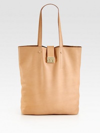 A roomy carryall in supple leather; perfect for all your essentials.Double shoulder straps, 10 dropPush-lock strap closureOne inside open pocketOne detachable envelope pouch13W X 16H X 3DImported