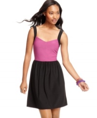 Colorblock your way to chic day style with this two-toned a-line dress from BeBop! Pairs great with pumps or flats for a flirty look that's totally trend-right! Colorblock your way to chic day style with this two-toned a-line dress from BeBop! Pairs great with pumps or flats for a flirty look that's totally trend-right!