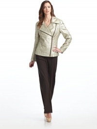 THE LOOKNotched lapelAsymmetrical zip closure with one interior buttonLong sleevesMetallic designSide slash pocketsSeam detailsFully linedTHE FITAbout 25 from shoulder to hemTHE MATERIAL22% cotton/22% nylon/21% acrylic/18% silk/11%wool/6% polyesterCARE & ORIGINDry cleanImported THE LOOKNotched lapelAsymmetrical zip closure with one interior buttonLong sleevesMetallic designSide slash pocketsSeam detailsFully linedTHE FITAbout 25 from shoulder to hemTHE MATERIAL22% cotton/22% nylon/21% acrylic/18% silk/11%wool/6% polyesterCARE & ORIGINDry cleanImported