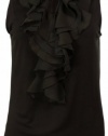 Lauren Ralph Lauren Women's Ruffle Top PM Brown [Apparel]