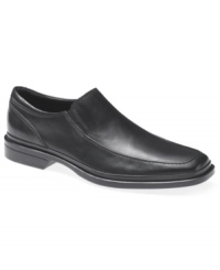 A sleek moc toe accents these smooth Calvin Klein men's dress shoes with subtle sophistication and plenty of modern charm. When you slide into this pair of men's loafers, you're sliding right into success. A sleek moc toe accents these smooth Calvin Klein men's dress shoes with subtle sophistication and plenty of modern charm. When you slide into this pair of men's loafers, you're sliding right into success.