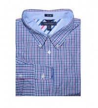 Tommy Hilfiger Men Slim Fit Plaid Striped Shirt Tommy Hilfiger Men Slim Fit Plaid Striped Shirt
