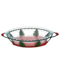 Sweeten the pie! Everyone knows you make a legendary dessert, but with this durable pie dish and festive holiday rattan basket, your cooking cred heads to a whole new level. Adding just the right amount of cheer, this duo makes prep & presentation a snap. 2-year warranty on bakeware. Sweeten the pie! Everyone knows you make a legendary dessert, but with this durable pie dish and festive holiday rattan basket, your cooking cred heads to a whole new level. Adding just the right amount of cheer, this duo makes prep & presentation a snap. 2-year warranty on bakeware.