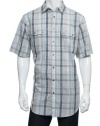 Alfani 'Big & Tall' Men's Light Gray Plaid Button Down Shirt