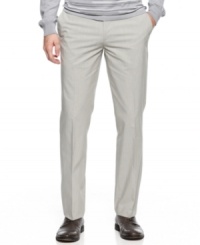 Modernize your business look with these slim-fit pants from Calvin Klein. Modernize your business look with these slim-fit pants from Calvin Klein.