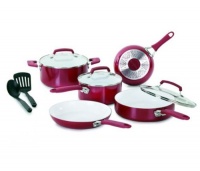 WearEver C943SA64 Pure Living Nonstick Scratch Resistant with Ceramic Coating Cookware Set, Red WearEver C943SA64 Pure Living Nonstick Scratch Resistant with Ceramic Coating Cookware Set, Red