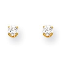 14K Yellow Gold 5mm CZ Earrings New in Gift Box 14K Yellow Gold 5mm CZ Earrings New in Gift Box