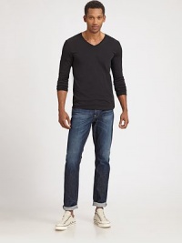 Pair this weekend-style essential with you favorite tee for a winning dressed-down look.Five-pocket styleInseam, about 3398% cotton/2% elastaneMachine washMade in USA Pair this weekend-style essential with you favorite tee for a winning dressed-down look.Five-pocket styleInseam, about 3398% cotton/2% elastaneMachine washMade in USA
