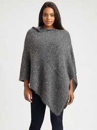 A romantic neckline and relaxed fit ensure this sparkling poncho will be a complementary layer for your favorite wardrobe. Pull-on styleAsymmetrical hemAbout 25 from shoulder to hemMohair/nylon/wool/polyester/acrylic/alpacaDry cleanImported of Italian fabric A romantic neckline and relaxed fit ensure this sparkling poncho will be a complementary layer for your favorite wardrobe. Pull-on styleAsymmetrical hemAbout 25 from shoulder to hemMohair/nylon/wool/polyester/acrylic/alpacaDry cleanImported of Italian fabric