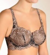 Lunaire Sevilla Scroll Embroidered Underwire Bra, 34DD, Black / Taupe