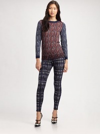 Guaranteed to stop traffic, this printed-front sweater features a body-conscious fit and classic ribbed cuffs.CrewneckPrinted front and sleevesSolid backPull-on styleAbout 25 from shoulder to hem85% wool/14% nylon/1% spandexDry cleanImported Model shown is 5'11 (180cm) wearing US size Small. Guaranteed to stop traffic, this printed-front sweater features a body-conscious fit and classic ribbed cuffs.CrewneckPrinted front and sleevesSolid backPull-on styleAbout 25 from shoulder to hem85% wool/14% nylon/1% spandexDry cleanImported Model shown is 5'11 (180cm) wearing US size Small.