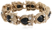 Anne Klein Arden Gold-Tone Jet Colored Owl Stretch Bracelet, 7.25 Anne Klein Arden Gold-Tone Jet Colored Owl Stretch Bracelet, 7.25