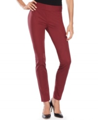 Rev up your fall look with INC's skinny knit pants, featuring a smooth fabric and a sleek silhouette. Perfect for layering! Rev up your fall look with INC's skinny knit pants, featuring a smooth fabric and a sleek silhouette. Perfect for layering!