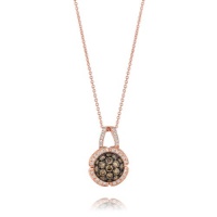 Le Vian Chocolate Diamond Flower Pendant in 14kt Rose Gold with 0.84 Carats of Chocolate and White Diamonds Le Vian Chocolate Diamond Flower Pendant in 14kt Rose Gold with 0.84 Carats of Chocolate and White Diamonds