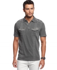Change up your casual shirt style with this updated polo from INC International Concepts. Change up your casual shirt style with this updated polo from INC International Concepts.