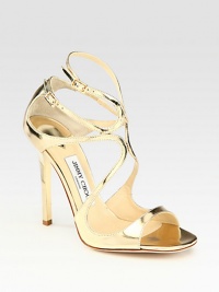 From the 24:7 Collection. Shiny mirrored metallic leather style with a duo of adjustable ankle straps. Self-covered heel, 4½ (115mm) Mirrored metallic leather upper Leather lining and sole Padded insole Made in ItalyOUR FIT MODEL RECOMMENDS ordering true size.. From the 24:7 Collection. Shiny mirrored metallic leather style with a duo of adjustable ankle straps. Self-covered heel, 4½ (115mm) Mirrored metallic leather upper Leather lining and sole Padded insole Made in ItalyOUR FIT MODEL RECOMMENDS ordering true size..
