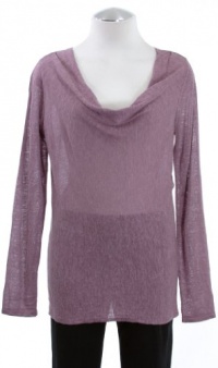 Eileen Fisher Mauve Silk/Linen Draped Neck Long Sleeve Shirt Top Small Eileen Fisher Mauve Silk/Linen Draped Neck Long Sleeve Shirt Top Small