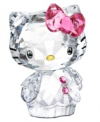 Cuter than ever, Hello Kitty is the picture of innocence in this irresistible Swarovski figurine. With a pink-buttoned top and her trademark bow in sparkling rose crystal.