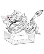 Celebrate 2012 – the Year of the Dragon – with this exquisite Swarovski crystal figurine, featuring a luminous, serpentine body and piercing red eyes. A symbolic gift for family and friends, on a base engraved with both English and Chinese seal script.