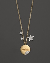 Make a wish on Meira T.'s 14K yellow gold charm necklace, set with diamonds. Make a wish on Meira T.'s 14K yellow gold charm necklace, set with diamonds.