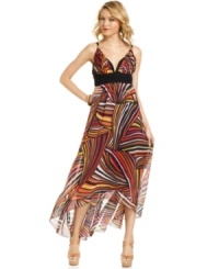 XOXO serves-up serious color therapy with an asymmetrical-style, chiffon dress awash in lively hues! XOXO serves-up serious color therapy with an asymmetrical-style, chiffon dress awash in lively hues!