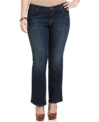 Sport the season's hottest tops with Jessica Simpson's bootcut plus size jeans, featuring a curvy fit. Sport the season's hottest tops with Jessica Simpson's bootcut plus size jeans, featuring a curvy fit.