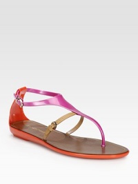 Strappy weekend favorite in durable PVC with a slip-resistant rubber sole. PVC upperAdjustable ankle strapLeather liningRubber soleMade in Italy