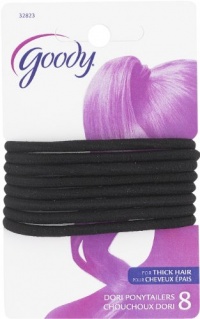 Goody Classics Elastic, Extra Thick Black, 8 Count (Pack of 3)