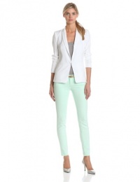 DKNYC Women's Long Sleeve Shawl Collar Blazer With Lightweight Satin Back Panel, Classic White, 04 DKNYC Women's Long Sleeve Shawl Collar Blazer With Lightweight Satin Back Panel, Classic White, 04