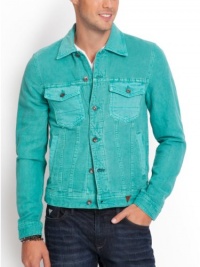 GUESS Lucas Canvas Colored Denim Jacket in Ara GUESS Lucas Canvas Colored Denim Jacket in Ara