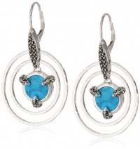 Judith Jack Coins Sterling Silver, Marcasite and Turquoise Orbital Drop Earrings Judith Jack Coins Sterling Silver, Marcasite and Turquoise Orbital Drop Earrings