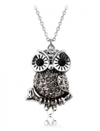 Fashionable Silver Tone Vintage Chain Swarovski Crystal Owl Bird Animal Pendant Necklace Lucky Charm Fashionable Silver Tone Vintage Chain Swarovski Crystal Owl Bird Animal Pendant Necklace Lucky Charm