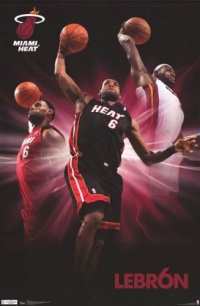 (22x34) Miami Heat Lebron James Triple Dunk Sports Poster (22x34) Miami Heat Lebron James Triple Dunk Sports Poster