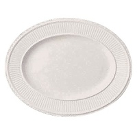 Edme oval platter by Wedgwood. Wedgwood marks the 100th anniversary of its classic Edme collection with a refreshing update of its timeless pattern. A new antique white glaze enhances the elegant colannade embossment and laurel motif accent pieces. Sophisticated shapes and generously sized pieces make this pattern ideal for today's lifestyle. Edme oval platter by Wedgwood. Wedgwood marks the 100th anniversary of its classic Edme collection with a refreshing update of its timeless pattern. A new antique white glaze enhances the elegant colannade embossment and laurel motif accent pieces. Sophisticated shapes and generously sized pieces make this pattern ideal for today's lifestyle.