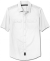 Sleek styling with a utilitarian vibe. This Sean John shirt masters minimalism in your wardrobe.