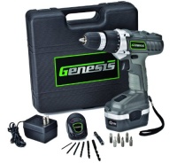 Genesis GCD18BK 18v Cordless Drill/Driver Kit, Grey Genesis GCD18BK 18v Cordless Drill/Driver Kit, Grey