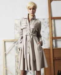 In a feminine A-line shape, this doo.ri for Impulse pleated trench coat is the perfect topper for a springtime-in-the-city look! In a feminine A-line shape, this doo.ri for Impulse pleated trench coat is the perfect topper for a springtime-in-the-city look!