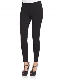 THE LOOKNarrow elastic waistbandSlim fitDecorative panelingTHE FITInseam, about 27½Rise, about 10THE MATERIAL58% rayon/30% nylon/12% spandexCARE & ORIGINDry cleanImportedModel shown is 5'9½ (165cm) wearing US size 4. THE LOOKNarrow elastic waistbandSlim fitDecorative panelingTHE FITInseam, about 27½Rise, about 10THE MATERIAL58% rayon/30% nylon/12% spandexCARE & ORIGINDry cleanImportedModel shown is 5'9½ (165cm) wearing US size 4.