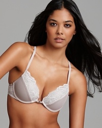 Calvin Klein's racerback bra with mesh overly cups provides a flattering shape and stylish silhouette. Calvin Klein's racerback bra with mesh overly cups provides a flattering shape and stylish silhouette.