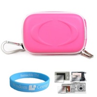 Camera Case for Sony Cybershot DSC-T DSC-W Series (Magenta) + Universal LCD Screen Protector Kit + Includes SumacLife Wisdom Courage Wristband