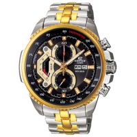 Men's Two Tone Edifice Chronograph Link Bracelet Black Dial Men's Two Tone Edifice Chronograph Link Bracelet Black Dial