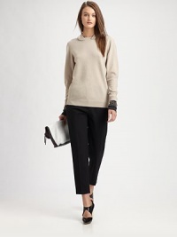 Revitalized take on a wardrobe classic, these stretchy dress pants have front-to-back pleating and cropped-leg construction. Tab closureZip flyZippered slash pocketsSingle back besom pocketRise, about 11Inseam, about 2644% polyester/30% viscose/21% wool/5% elastaneDry cleanImportedModel shown is 5'10 (177cm) wearing US size 2. Revitalized take on a wardrobe classic, these stretchy dress pants have front-to-back pleating and cropped-leg construction. Tab closureZip flyZippered slash pocketsSingle back besom pocketRise, about 11Inseam, about 2644% polyester/30% viscose/21% wool/5% elastaneDry cleanImportedModel shown is 5'10 (177cm) wearing US size 2.