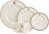 Pickard Gold Bracelet White with Eagle Crest Fine China 5 Piece Place Setting