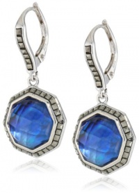 Judith Jack Mini Octagons Sterling Silver, Abalone and Marcasite Drop Earrings