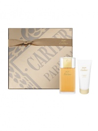 Must eau de toilette, 3.3 oz. and body milk, 3.3 oz. Made in France. Must eau de toilette, 3.3 oz. and body milk, 3.3 oz. Made in France.