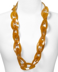 The 60's-inspired look of this amber-toned disc necklace from Kenneth Jay Lane makes it a Mod-chic way to punctuate every outfit. It's vintage perfect with this season's punchiest prints and a pair of platforms. The 60's-inspired look of this amber-toned disc necklace from Kenneth Jay Lane makes it a Mod-chic way to punctuate every outfit. It's vintage perfect with this season's punchiest prints and a pair of platforms.