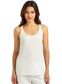 THE LOOKRibbed constructionTonal seamsRacerbackTHE FITAbout 27 from shoulder to hemTHE MATERIALPima cottonCARE & ORIGINMachine washImported THE LOOKRibbed constructionTonal seamsRacerbackTHE FITAbout 27 from shoulder to hemTHE MATERIALPima cottonCARE & ORIGINMachine washImported