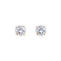 14K Yellow Gold 5mm Round CZ Solitaire Basket Stud Earrings with Screw-back 14K Yellow Gold 5mm Round CZ Solitaire Basket Stud Earrings with Screw-back