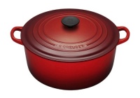 Le Creuset Enameled Cast-Iron 4-1/2-Quart Round French Oven, Red Le Creuset Enameled Cast-Iron 4-1/2-Quart Round French Oven, Red